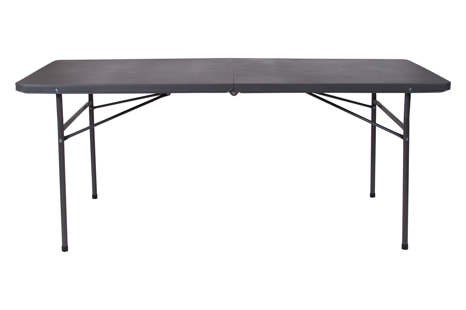 BLNK Elijah Plastic Folding Table with Carrying Handle - Dark Gray