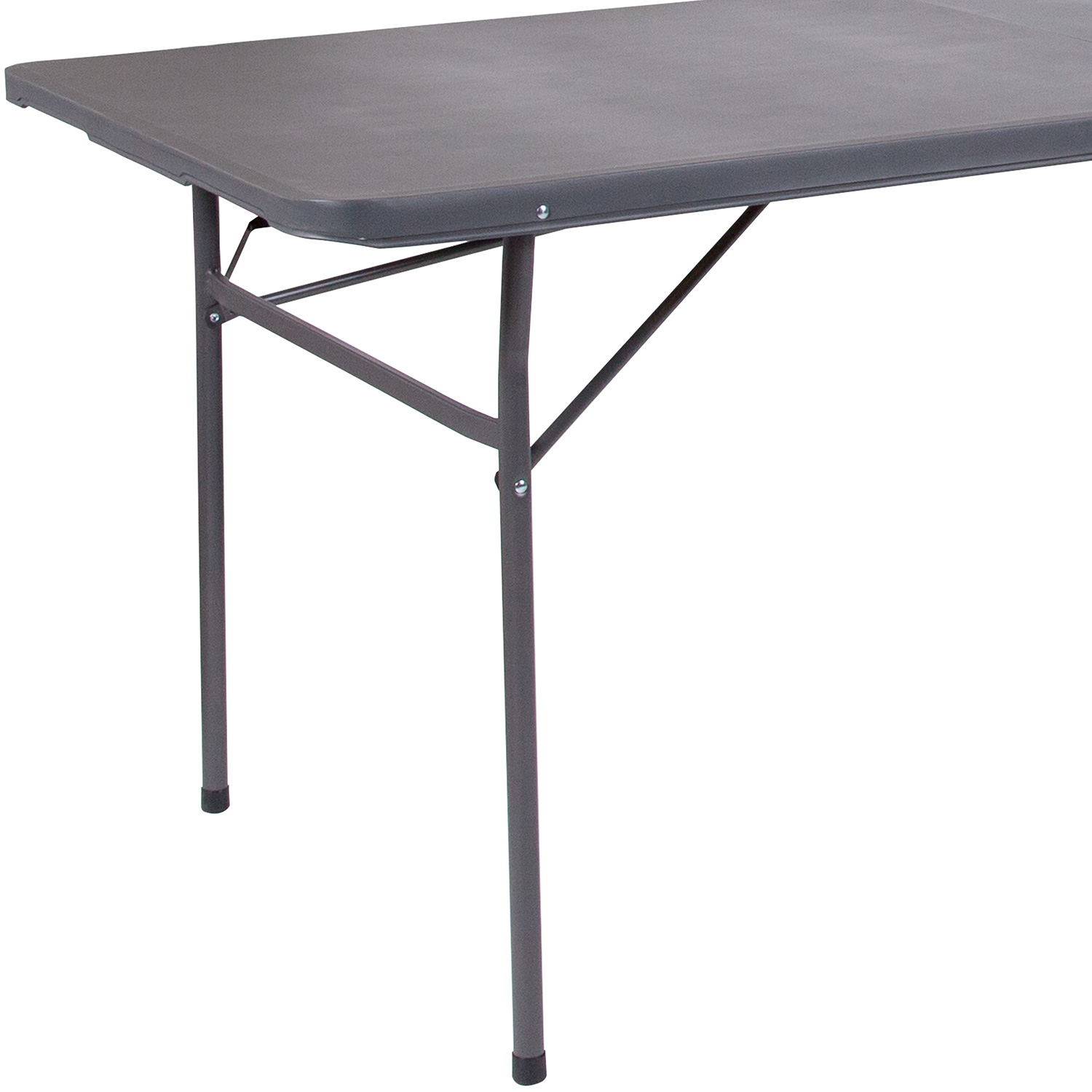 BLNK Elijah Plastic Folding Table with Carrying Handle - Dark Gray
