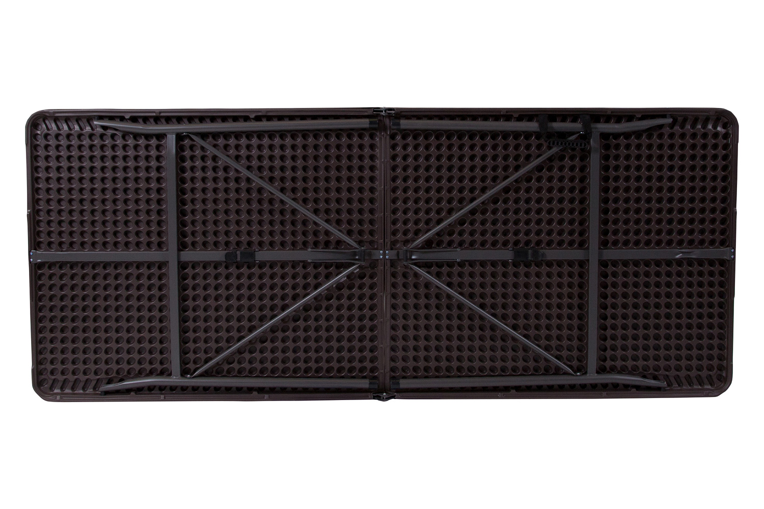 BLNK Elijah Plastic Folding Table with Carrying Handle - Brown Wood Grain