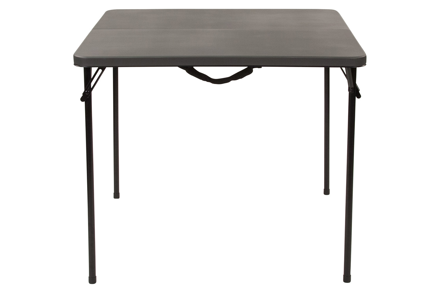 BLNK Dunham Square Plastic Folding Table with Carrying Handle - Dark Gray