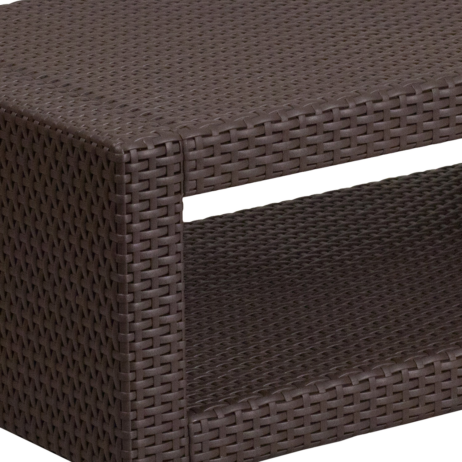 BLNK Seneca Faux Rattan Coffee Table - Chocolate Brown