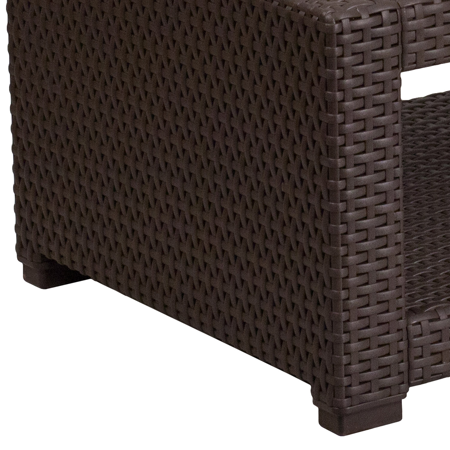 BLNK Seneca Faux Rattan Coffee Table - Chocolate Brown