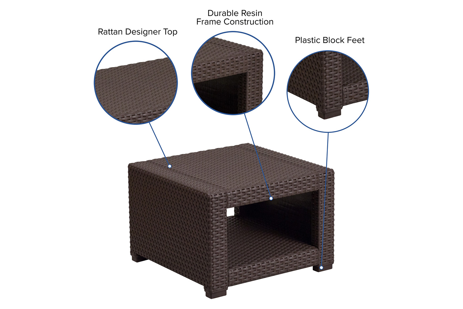 BLNK - Seneca Faux Rattan End Table