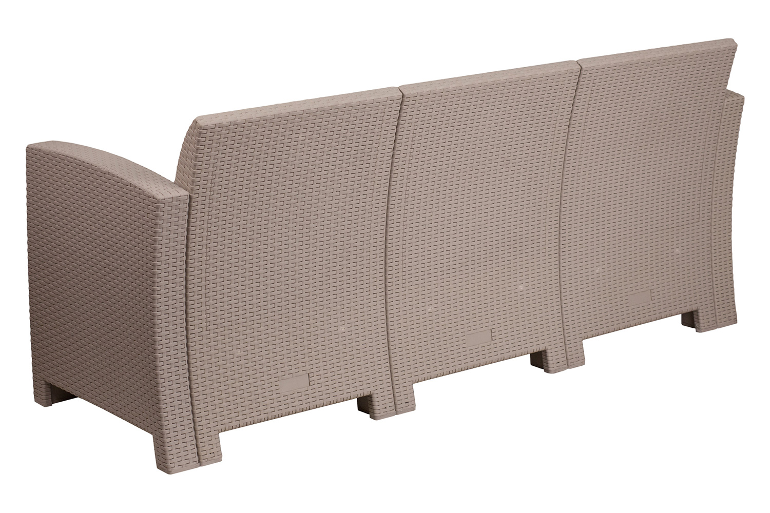 BLNK Seneca Faux Rattan Sofa with All-Weather Light Gray Cushions - Light Gray