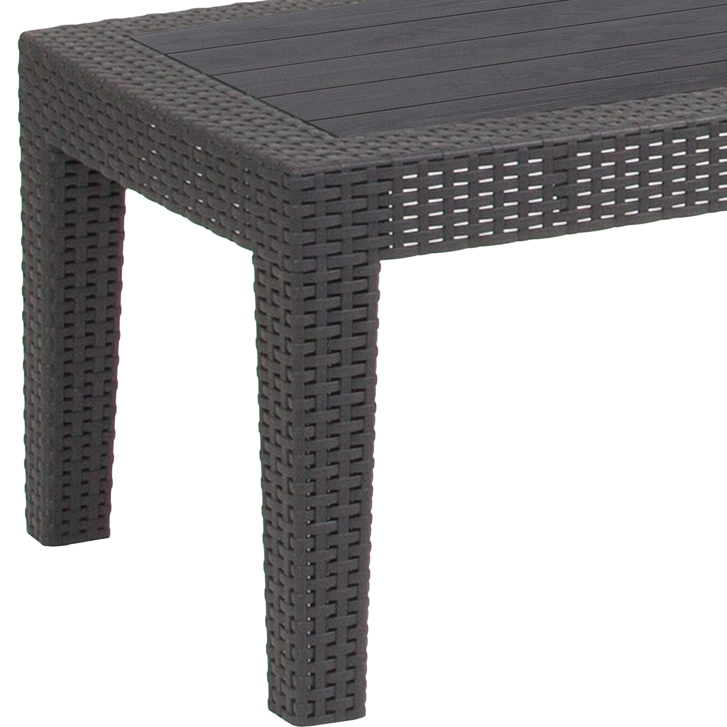 BLNK Seneca Faux Rattan Coffee Table - Dark Gray