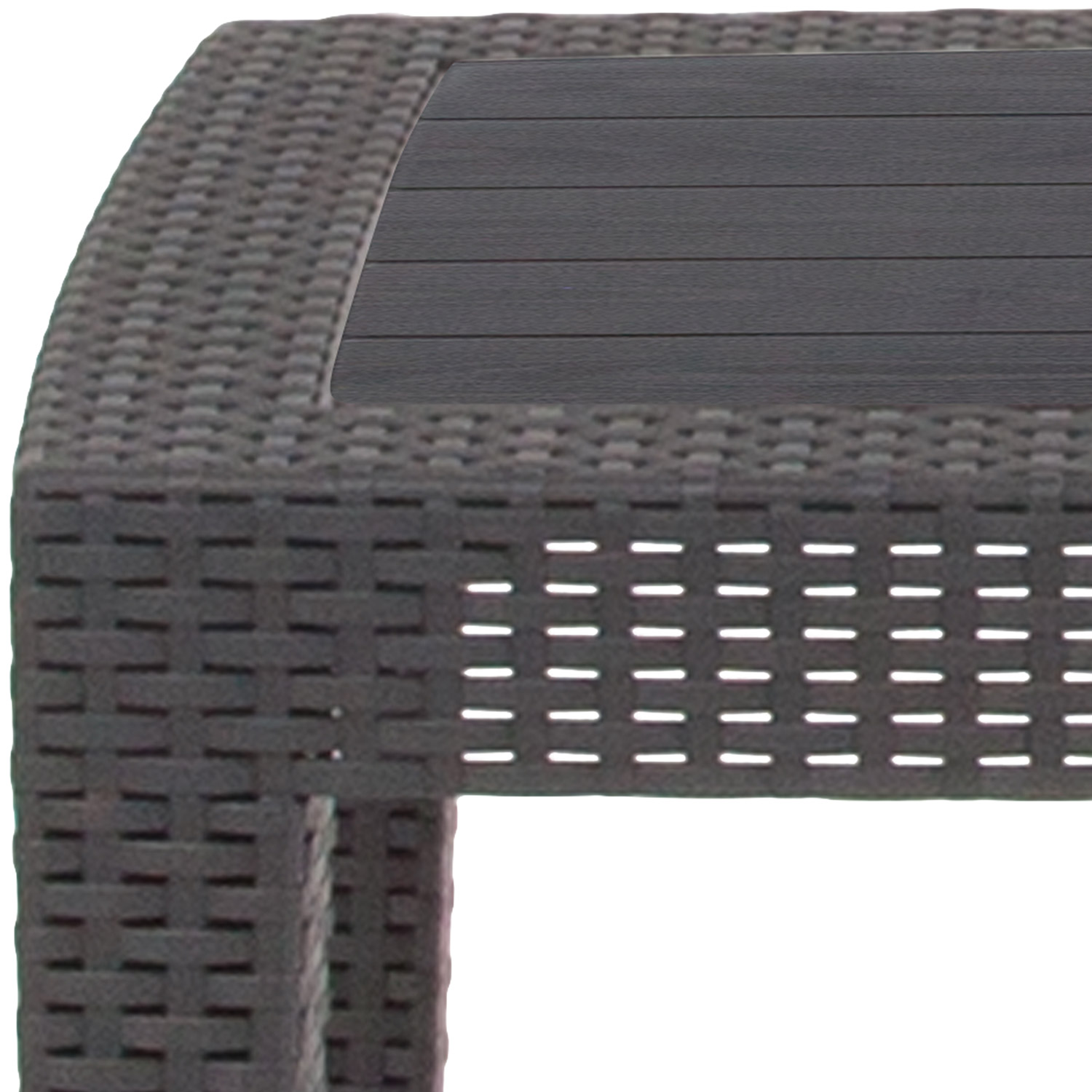 BLNK Seneca Faux Rattan Coffee Table - Dark Gray
