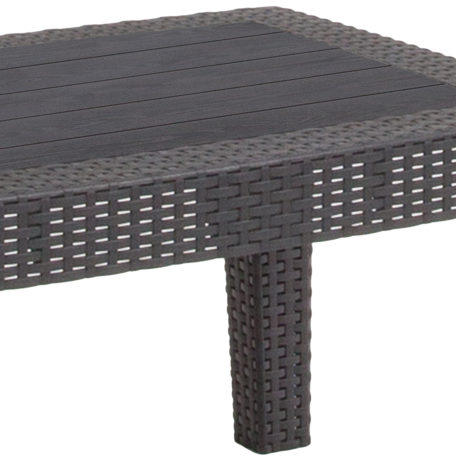 BLNK Seneca Faux Rattan Coffee Table - Dark Gray