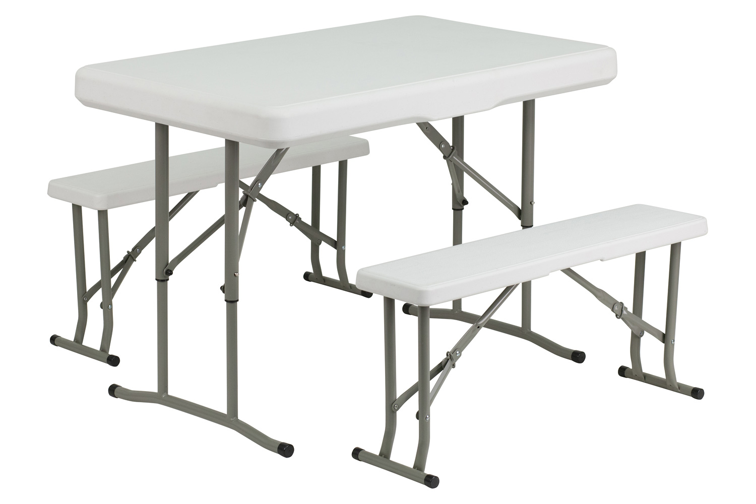 BLNK - Rowan Portable Plastic Folding Bench and Table Set 3 Piece