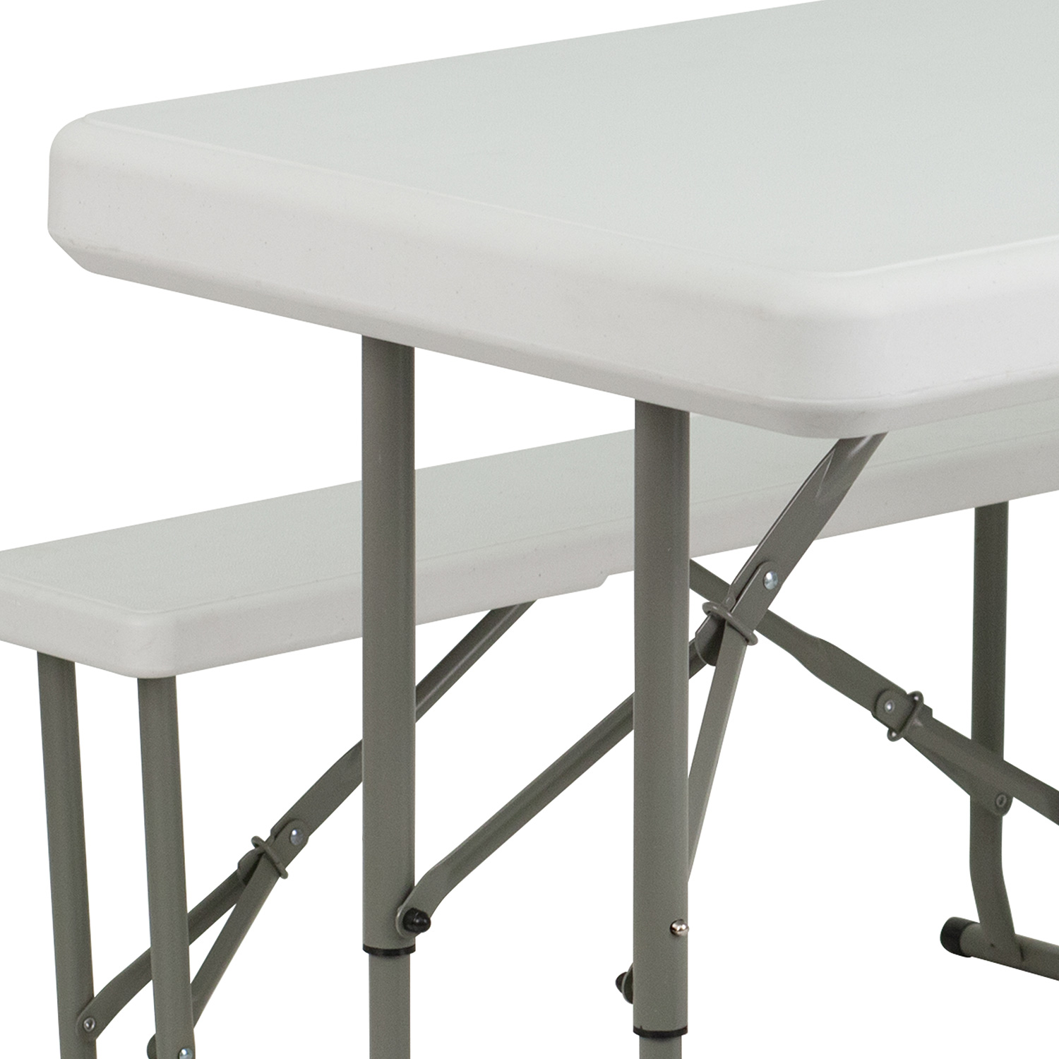 BLNK - Rowan Portable Plastic Folding Bench and Table Set 3 Piece