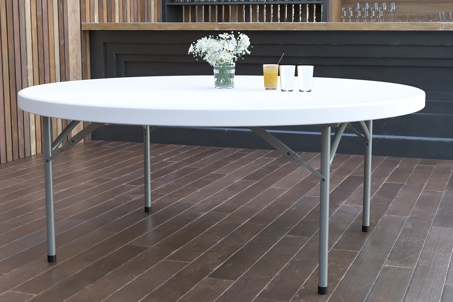 BLNK - Elon Round Plastic Solid Folding Table