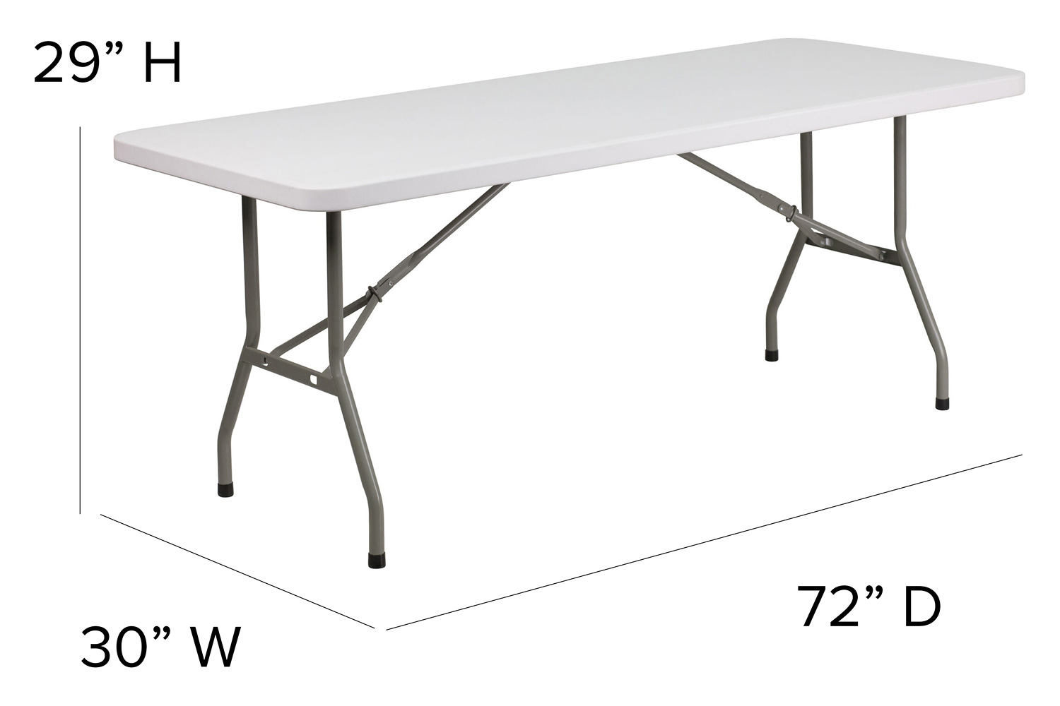 BLNK Elon Plastic Folding Table - 6'L