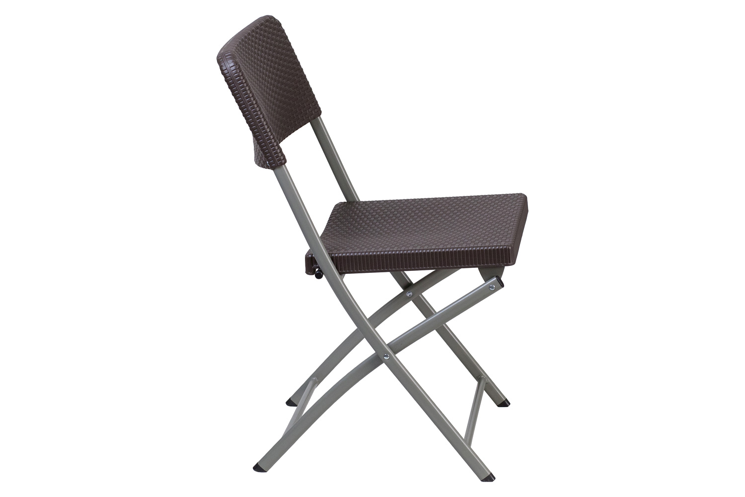 BLNK - HERCULES Series Plastic Rattan Folding Chair with Gray Frame