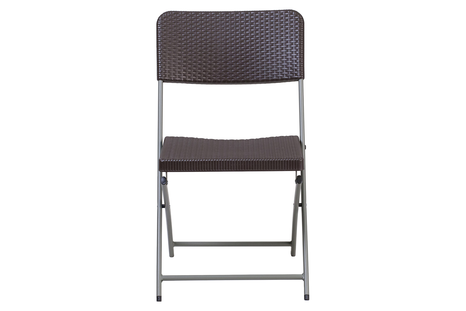 BLNK - HERCULES Series Plastic Rattan Folding Chair with Gray Frame
