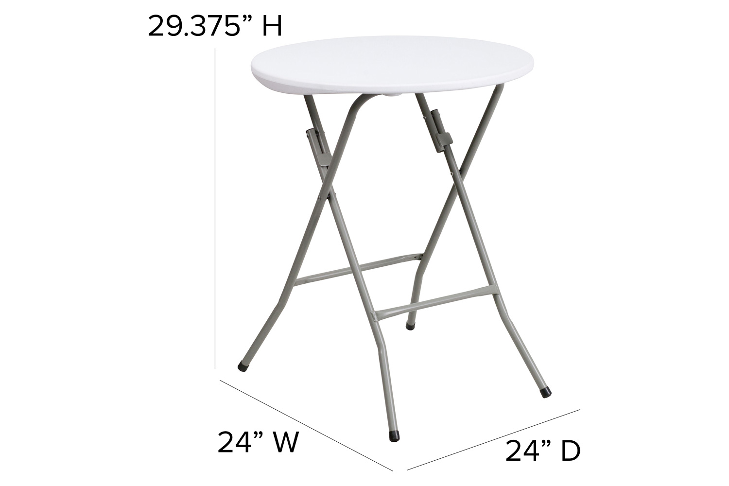 BLNK Elon Round Plastic Solid Folding Table - 2'D