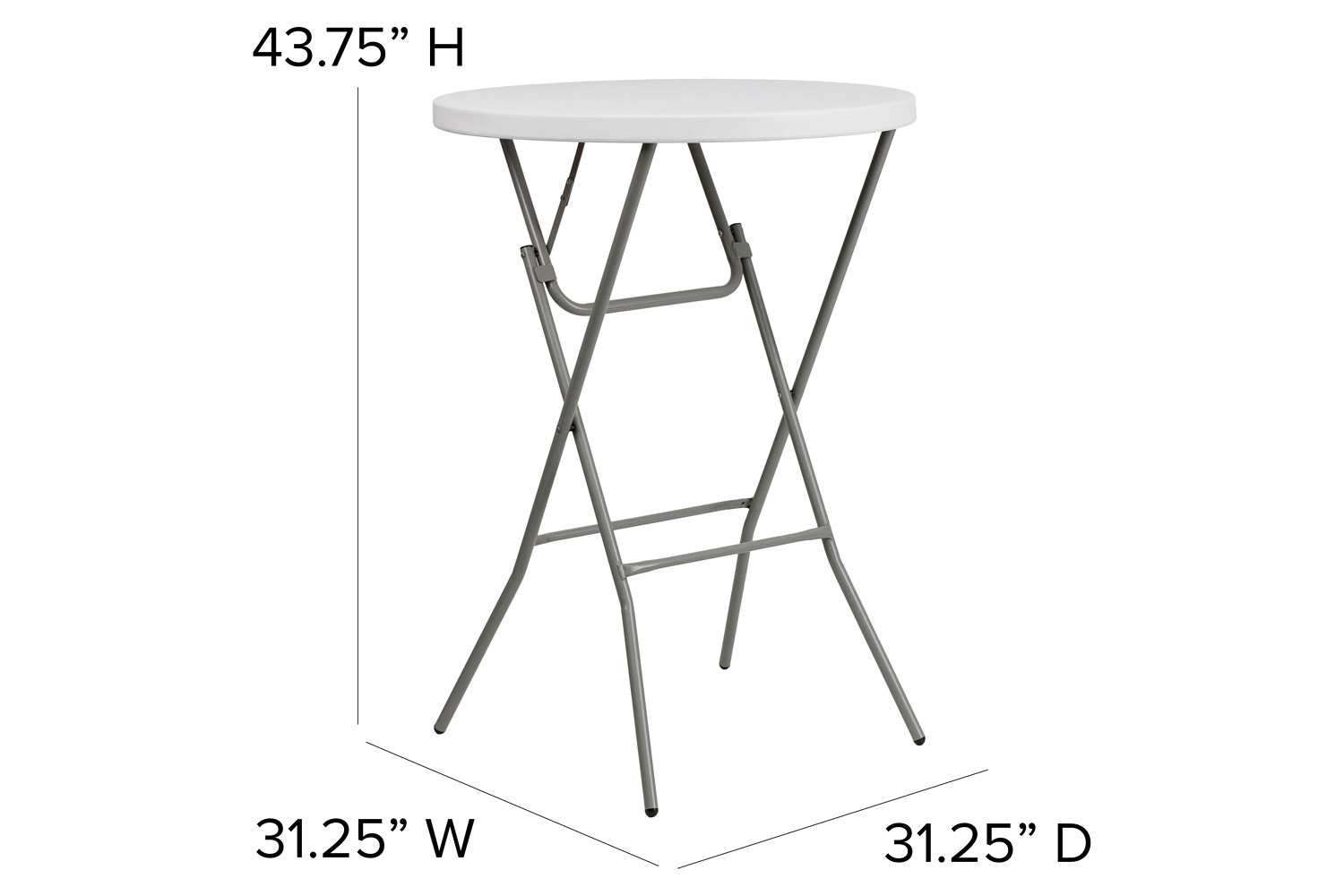 BLNK - Elon Round Plastic Bar Height Folding Table