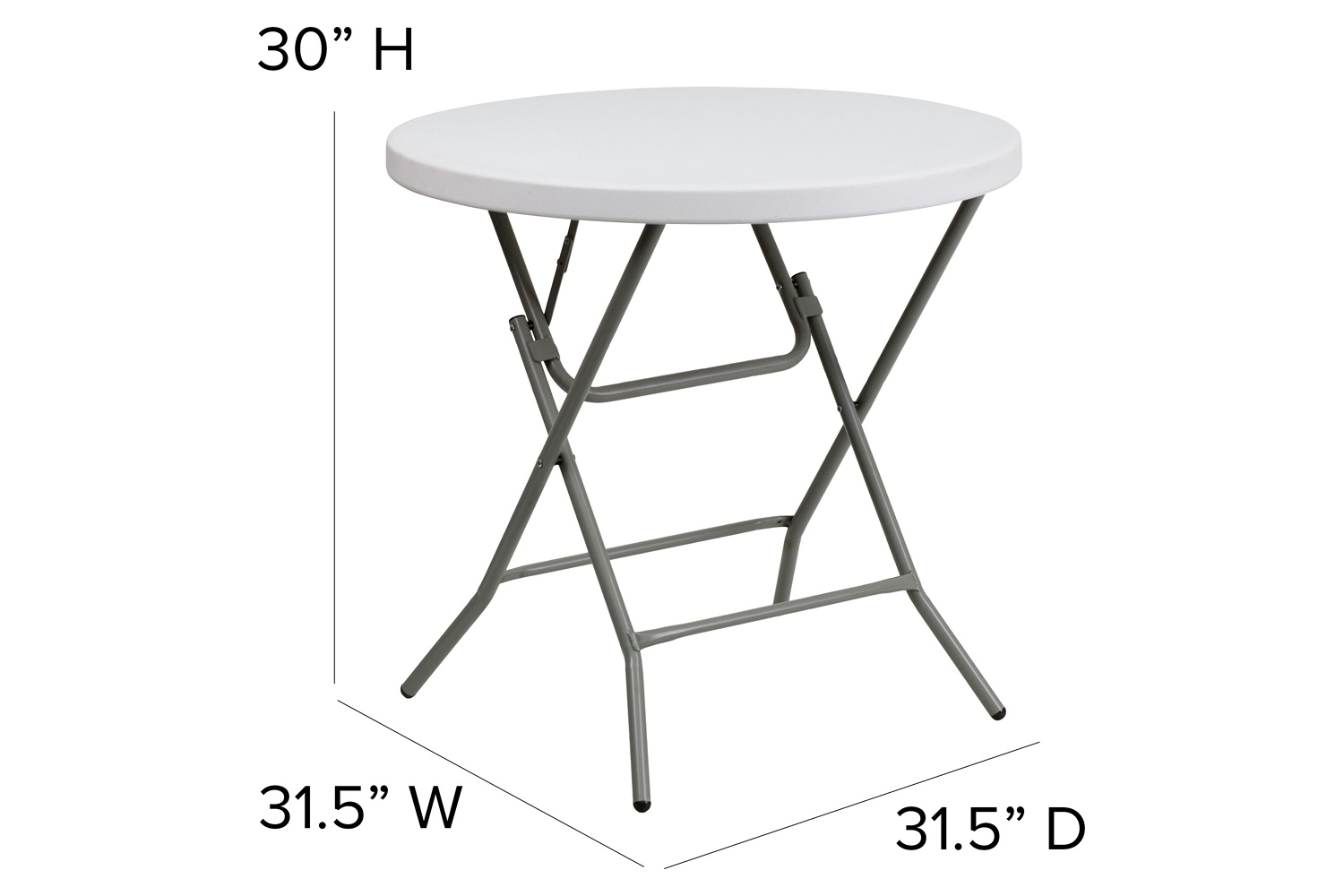 BLNK - Elon Round Plastic Plastic Folding Table