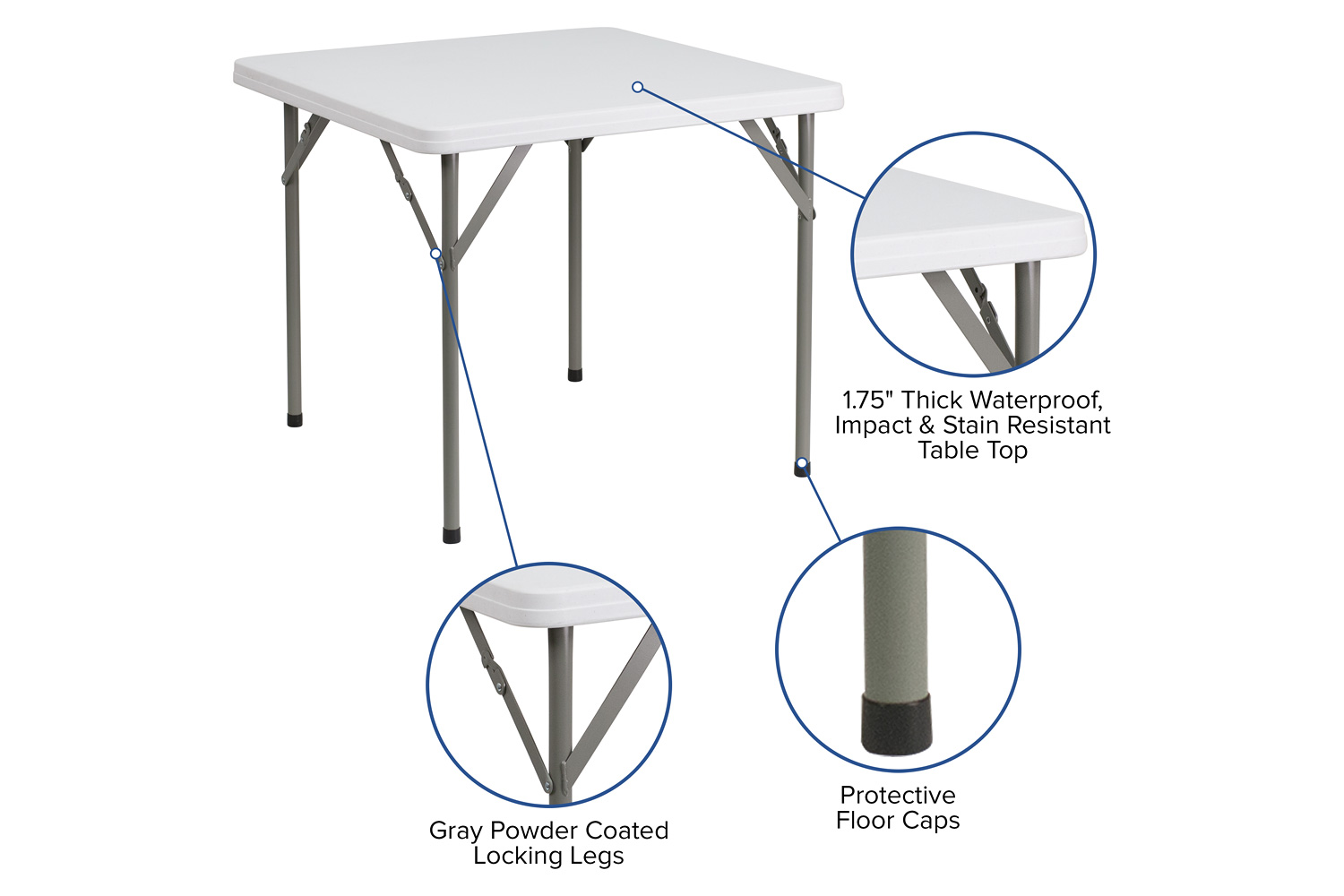 BLNK - Elon Square Plastic Folding Table