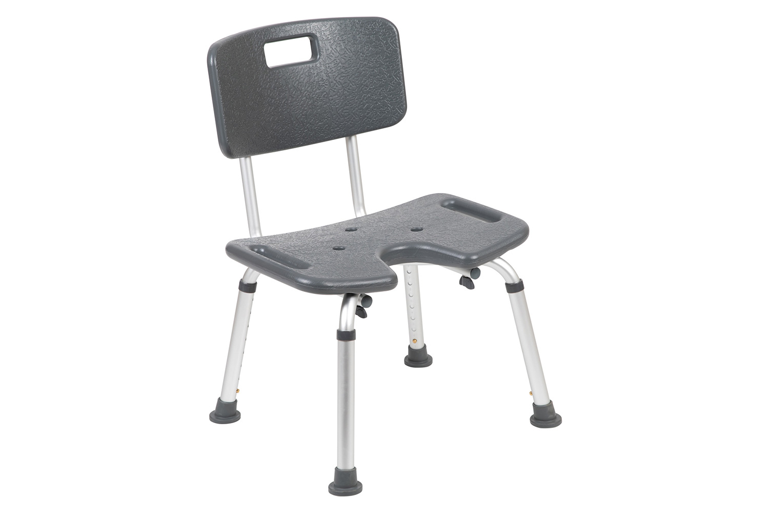 BLNK HERCULES Series Medical Adjustable Bath and Shower Chair with U-Shaped Cutout - Gray