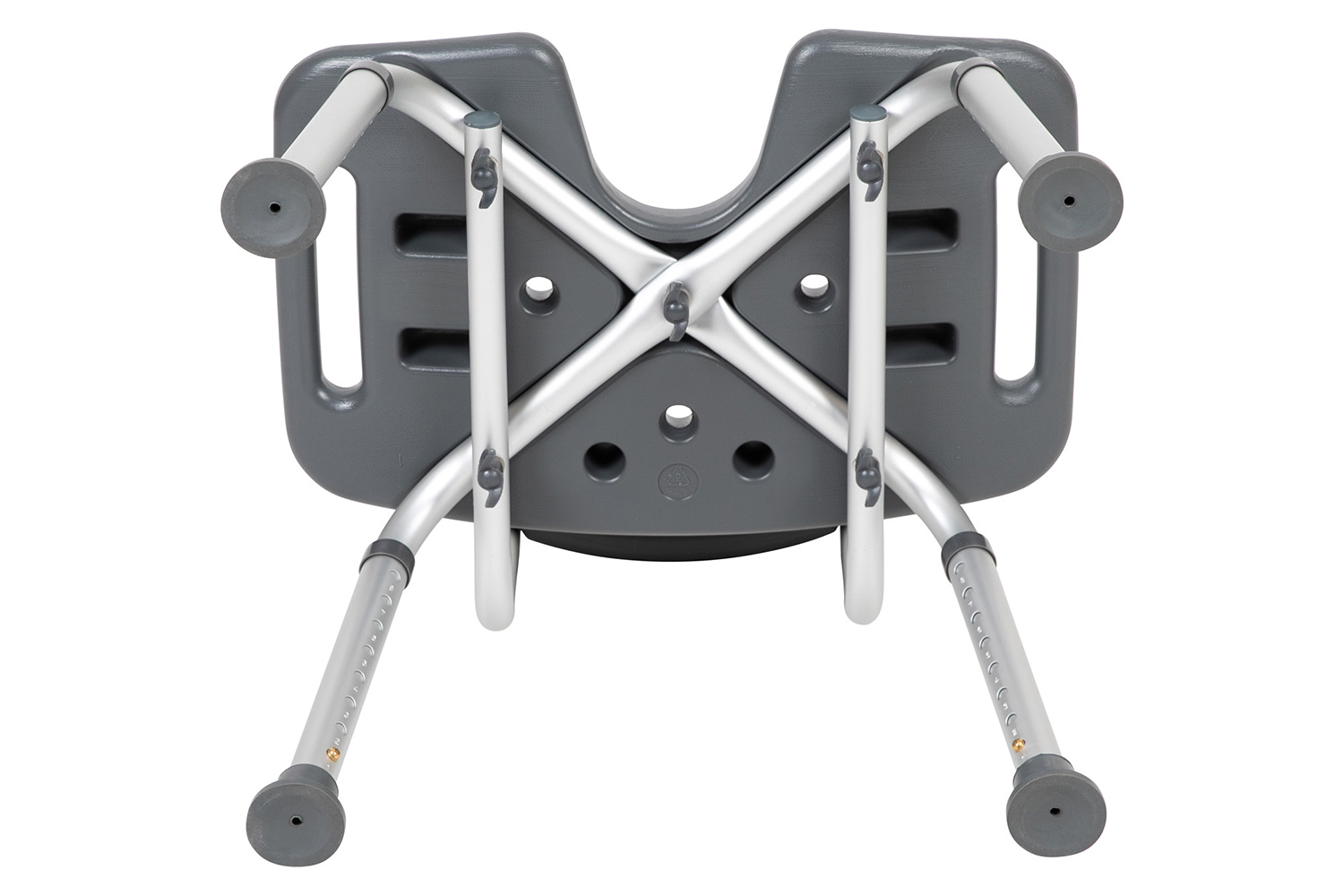 BLNK HERCULES Series Medical Adjustable Bath and Shower Chair with U-Shaped Cutout - Gray
