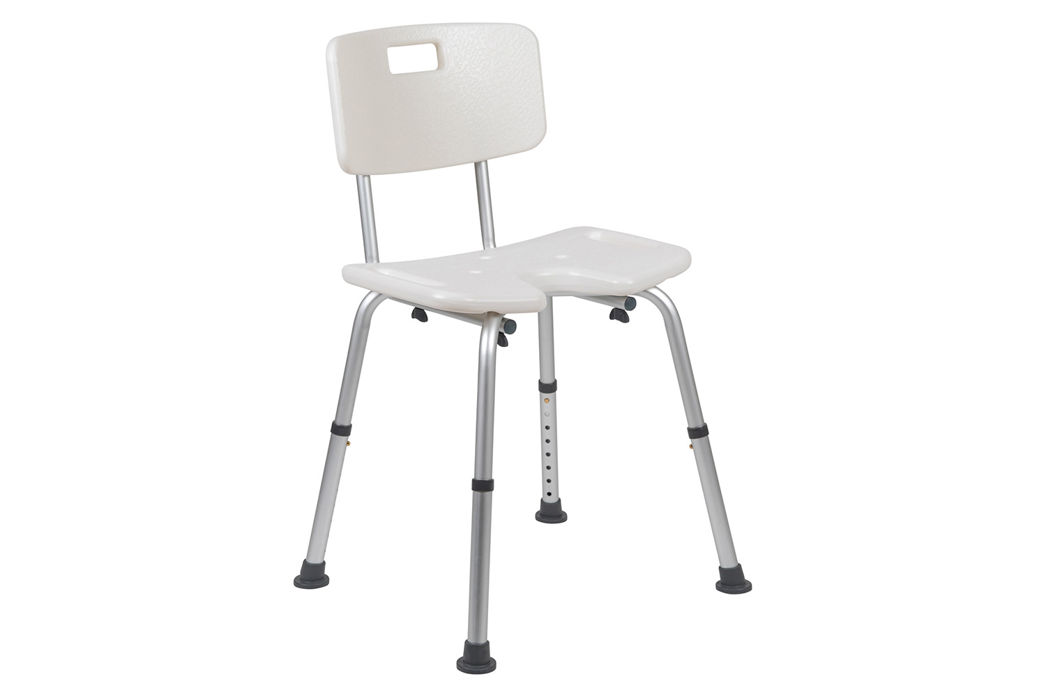 BLNK HERCULES Series Medical Adjustable Bath and Shower Chair with U-Shaped Cutout - White