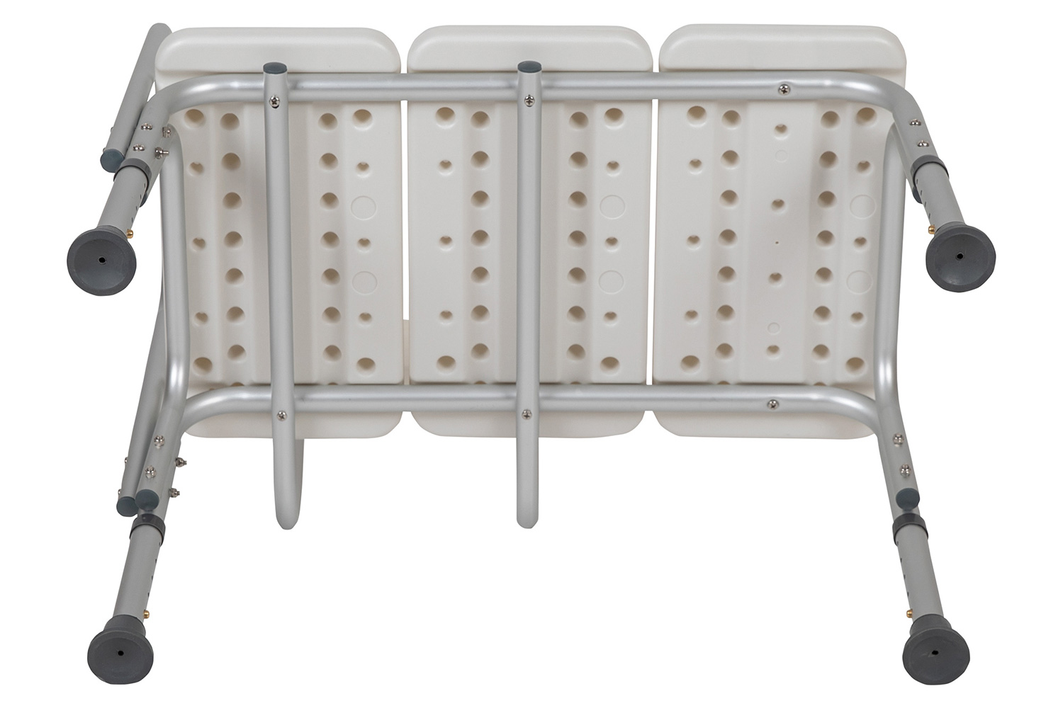 BLNK HERCULES Series Adjustable Bath and Shower Transfer Bench with Back and Side Arm - White