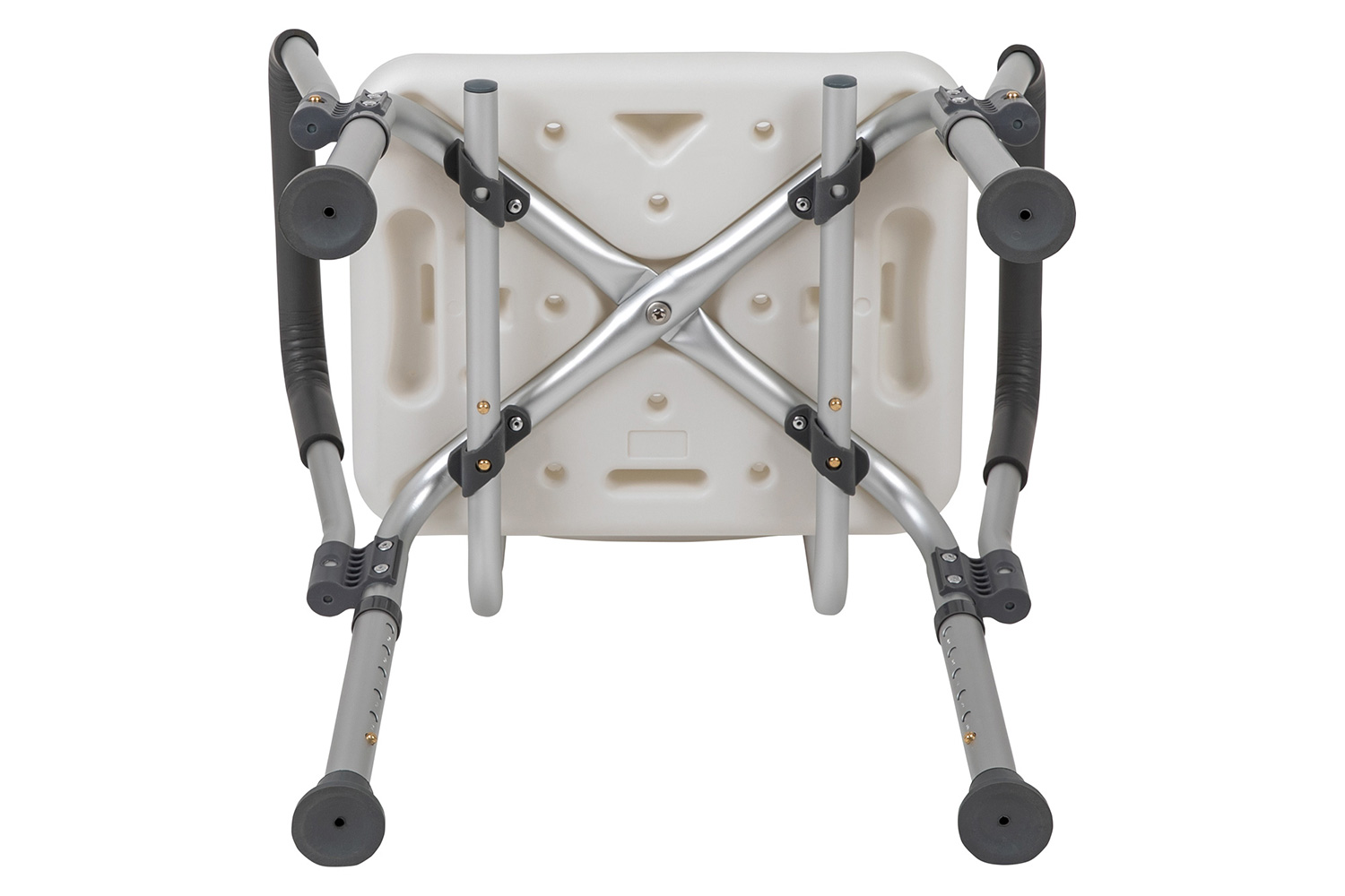 BLNK HERCULES Series Medical Adjustable Bath and Shower Chair with Depth Adjustable Back - White