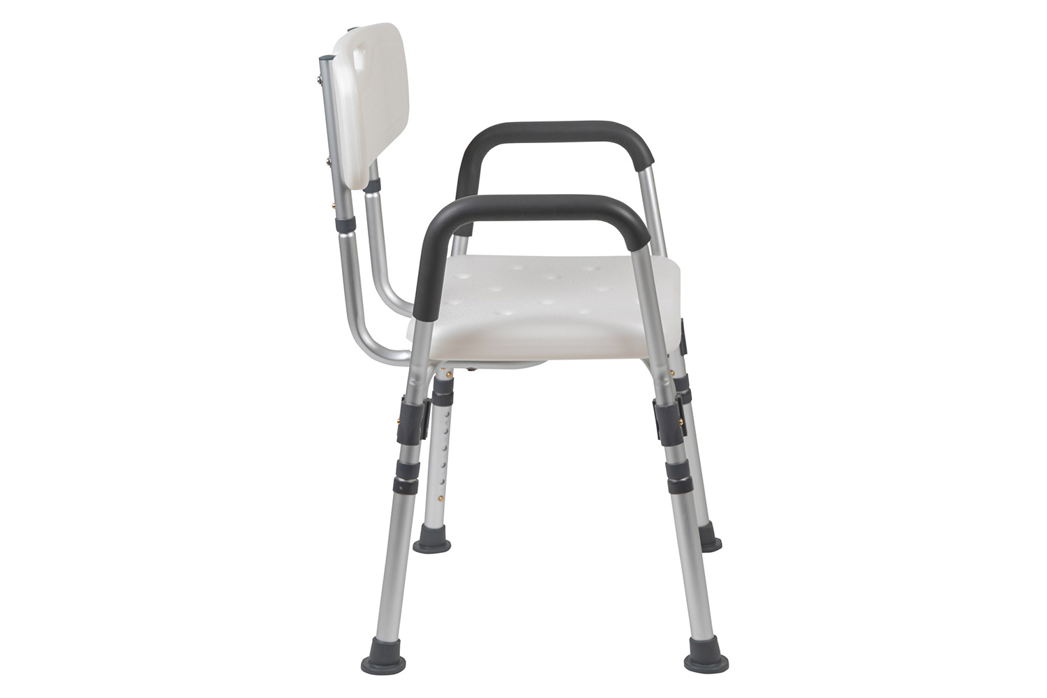 BLNK HERCULES Series Medical Adjustable Bath and Shower Chair with Quick Release Back and Arms - White