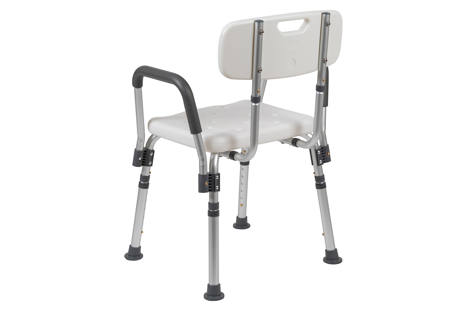 BLNK HERCULES Series Medical Adjustable Bath and Shower Chair with Quick Release Back and Arms - White