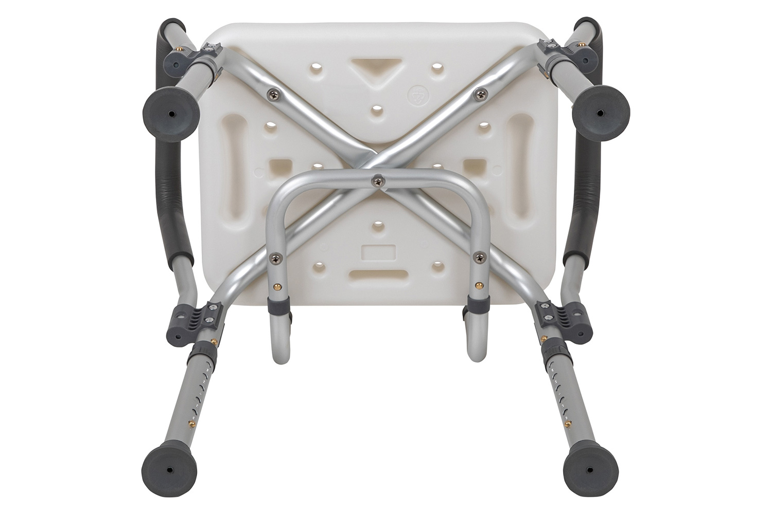BLNK HERCULES Series Medical Adjustable Bath and Shower Chair with Quick Release Back and Arms - White