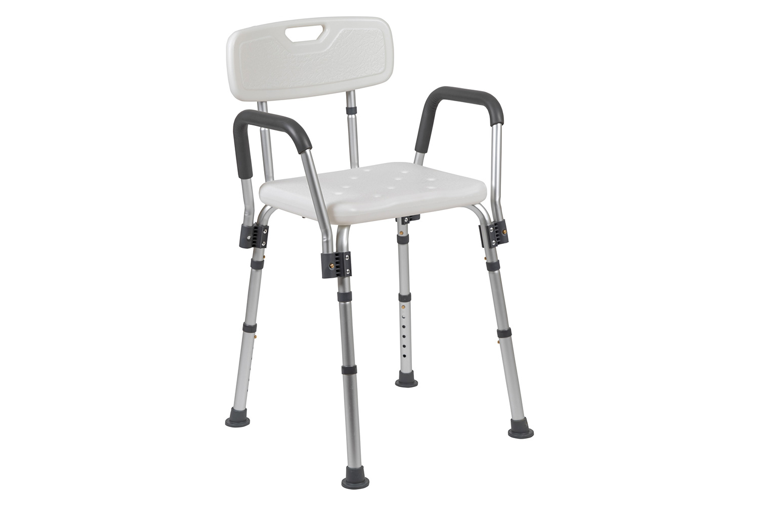 BLNK HERCULES Series Medical Adjustable Bath and Shower Chair with Quick Release Back and Arms - White
