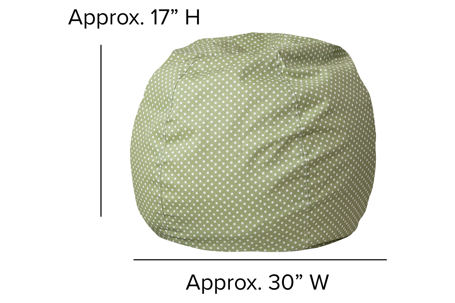 BLNK Dillon Small Refillable Bean Bag Chair for Kids and Teens - Green Dot