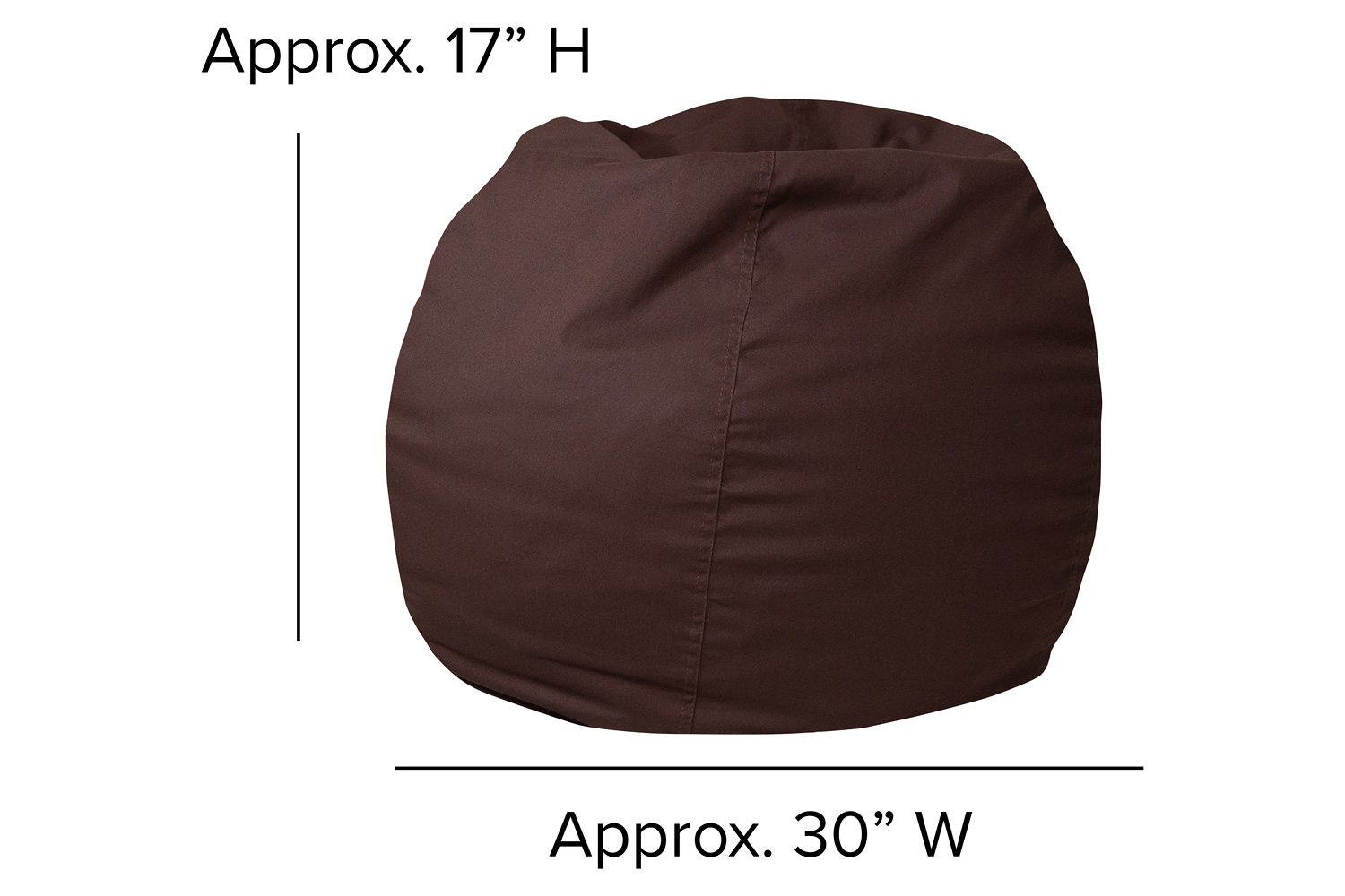 BLNK Dillon Small Refillable Bean Bag Chair for Kids and Teens - Solid Brown