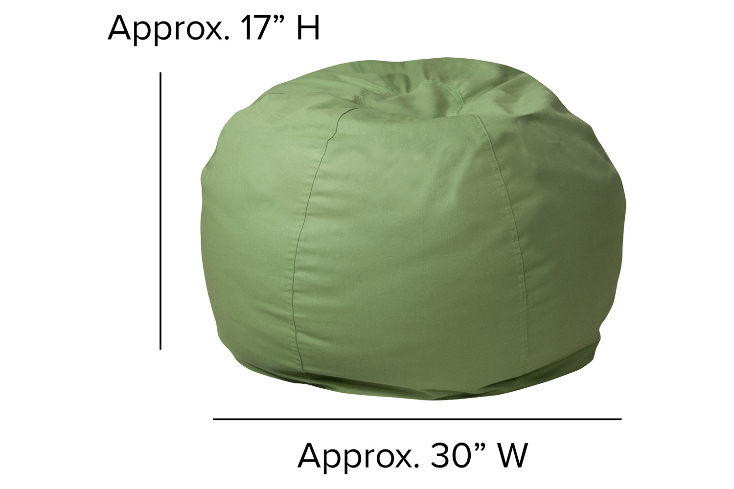 BLNK Dillon Small Refillable Bean Bag Chair for Kids and Teens - Solid Green