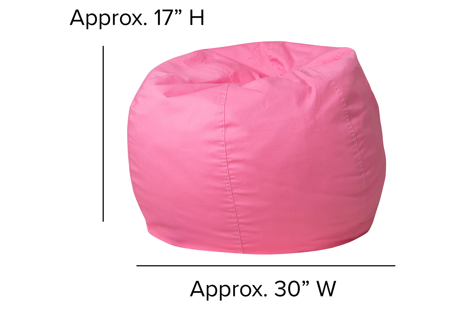 BLNK Dillon Small Refillable Bean Bag Chair for Kids and Teens - Solid Light Pink