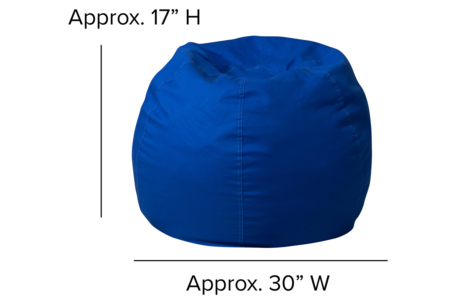 BLNK Dillon Small Refillable Bean Bag Chair for Kids and Teens - Solid Royal Blue
