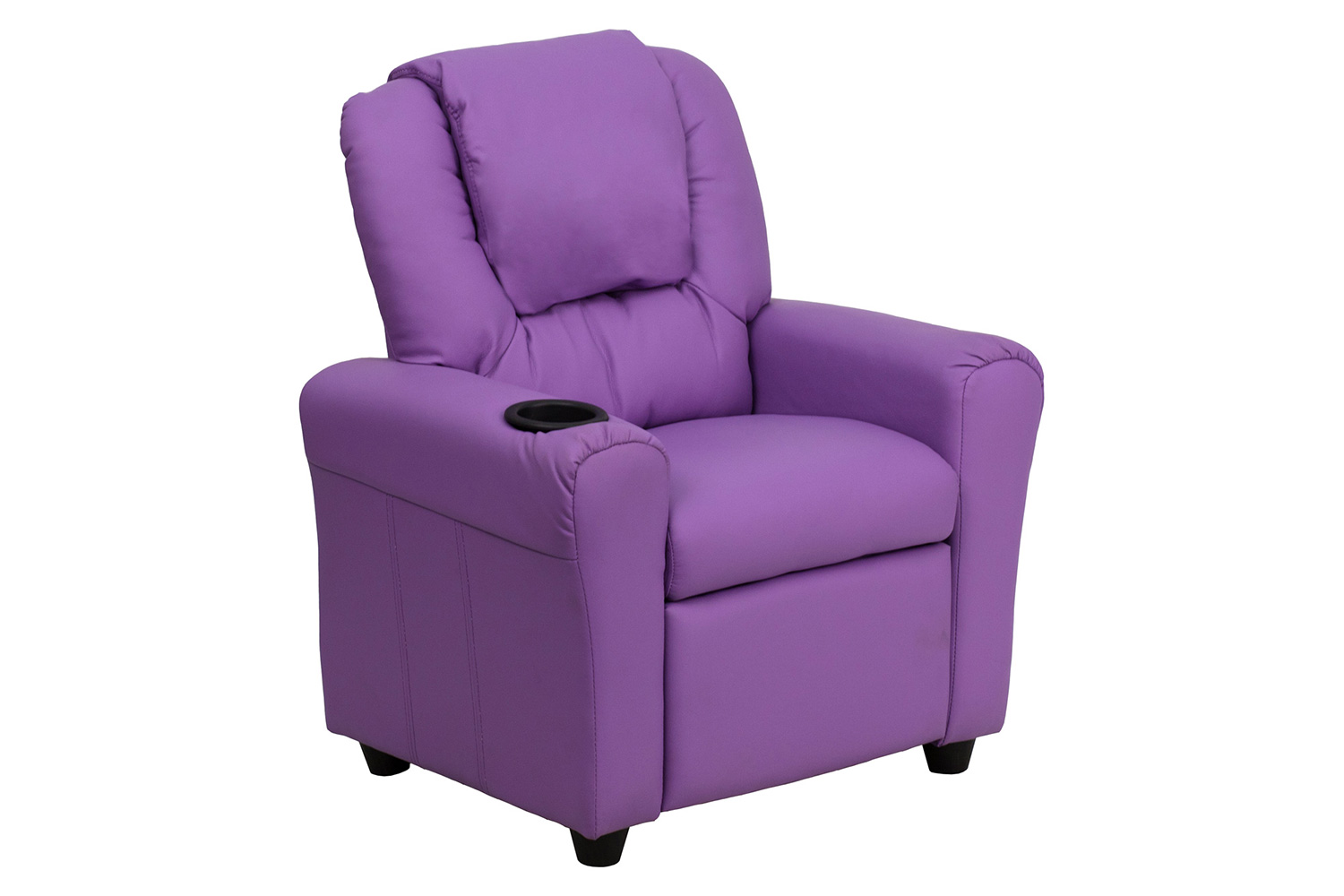 BLNK Vana Vinyl Contemporary Kids Recliner with Cup Holder and Headrest - Lavender