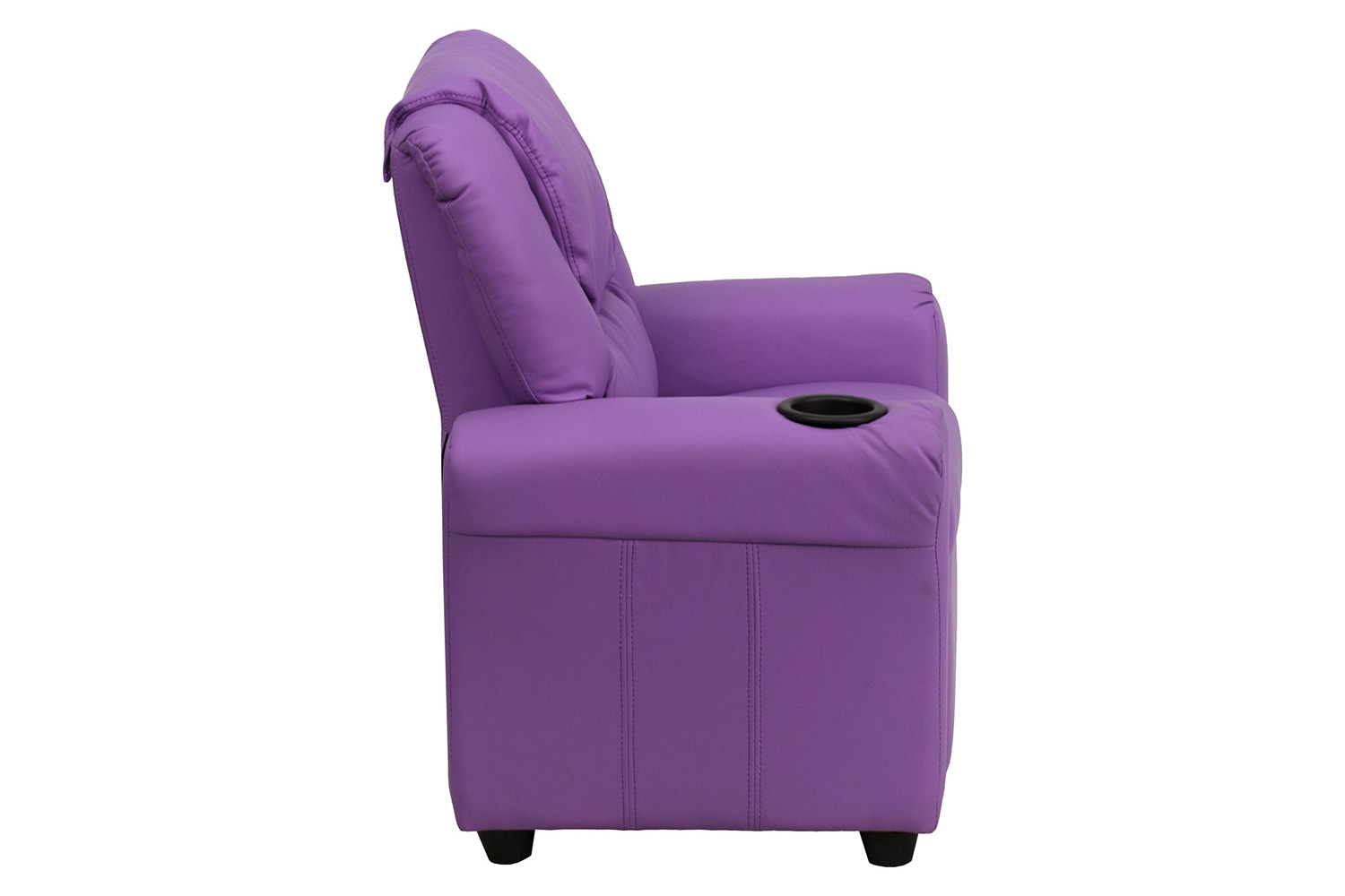 BLNK Vana Vinyl Contemporary Kids Recliner with Cup Holder and Headrest - Lavender