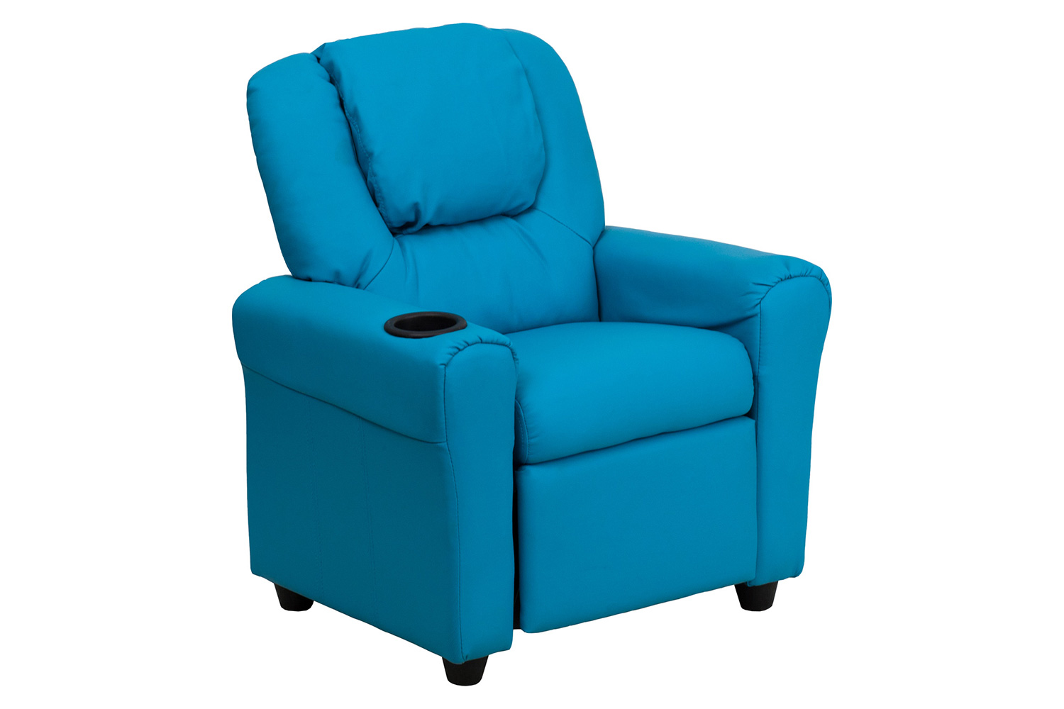 BLNK Vana Vinyl Contemporary Kids Recliner with Cup Holder and Headrest - Turquoise