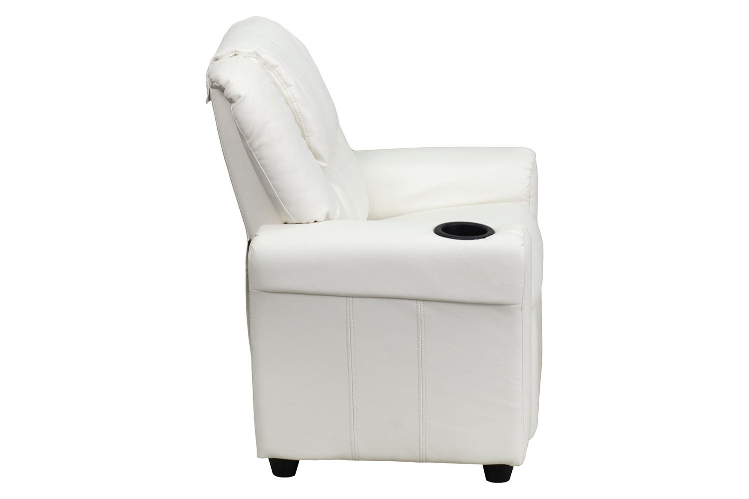 BLNK Vana Vinyl Contemporary Kids Recliner with Cup Holder and Headrest - White