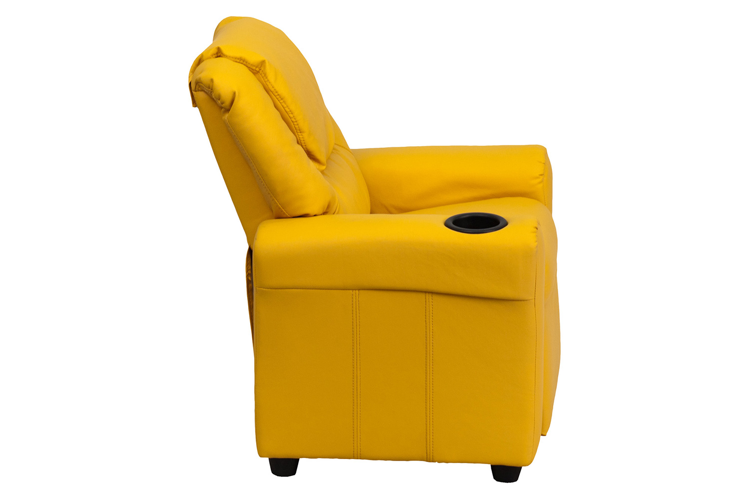 BLNK Vana Vinyl Contemporary Kids Recliner with Cup Holder and Headrest - Yellow
