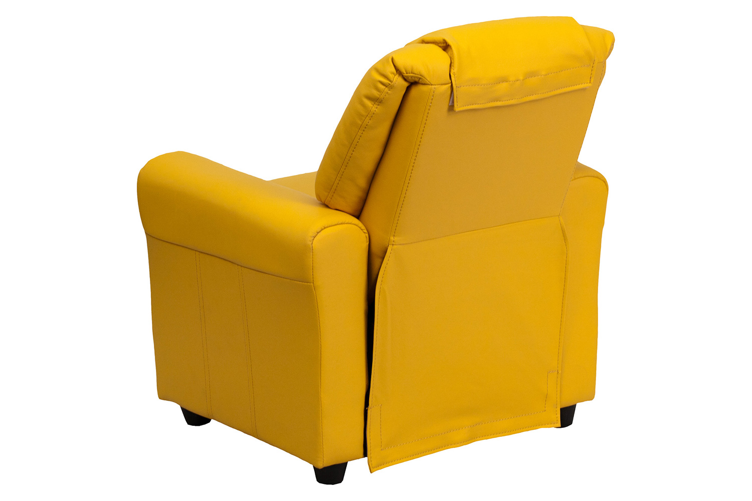 BLNK Vana Vinyl Contemporary Kids Recliner with Cup Holder and Headrest - Yellow