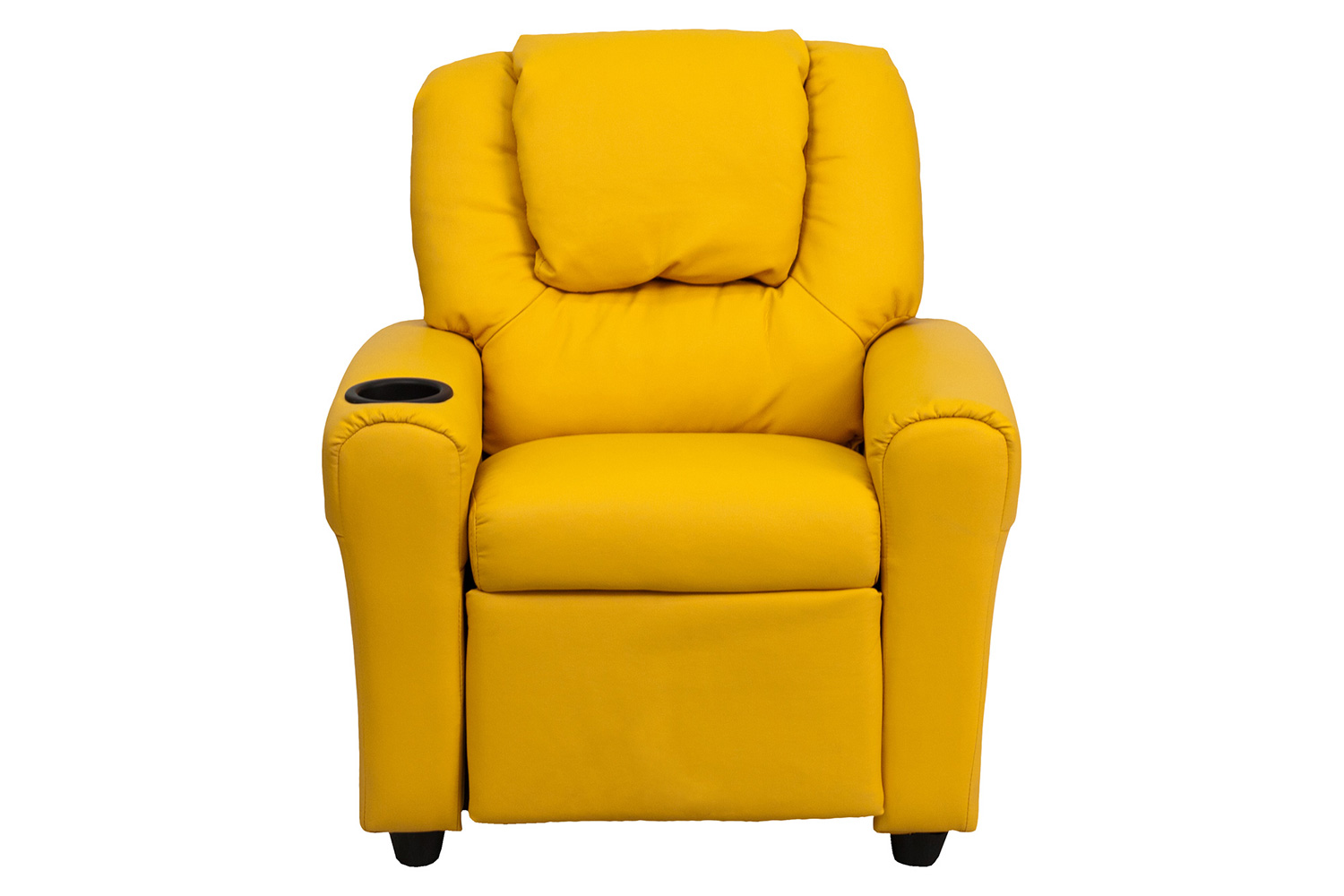 BLNK Vana Vinyl Contemporary Kids Recliner with Cup Holder and Headrest - Yellow