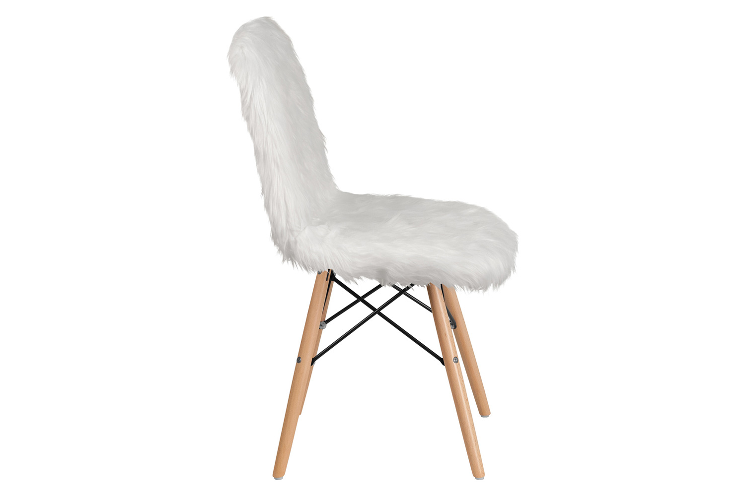 BLNK Calvin Shaggy Dog Accent Chair - White