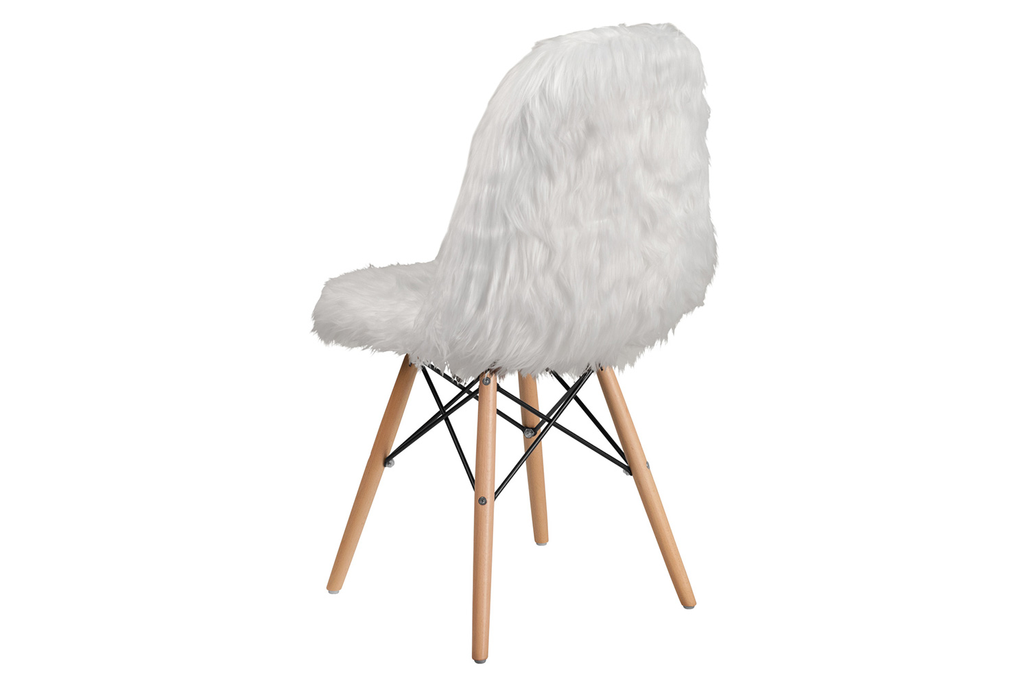 BLNK Calvin Shaggy Dog Accent Chair - White