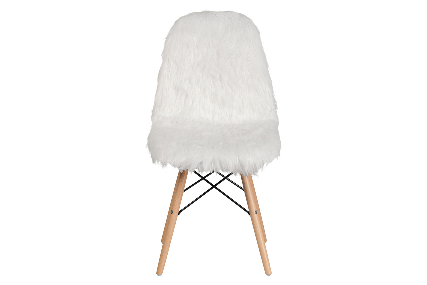 BLNK Calvin Shaggy Dog Accent Chair - White