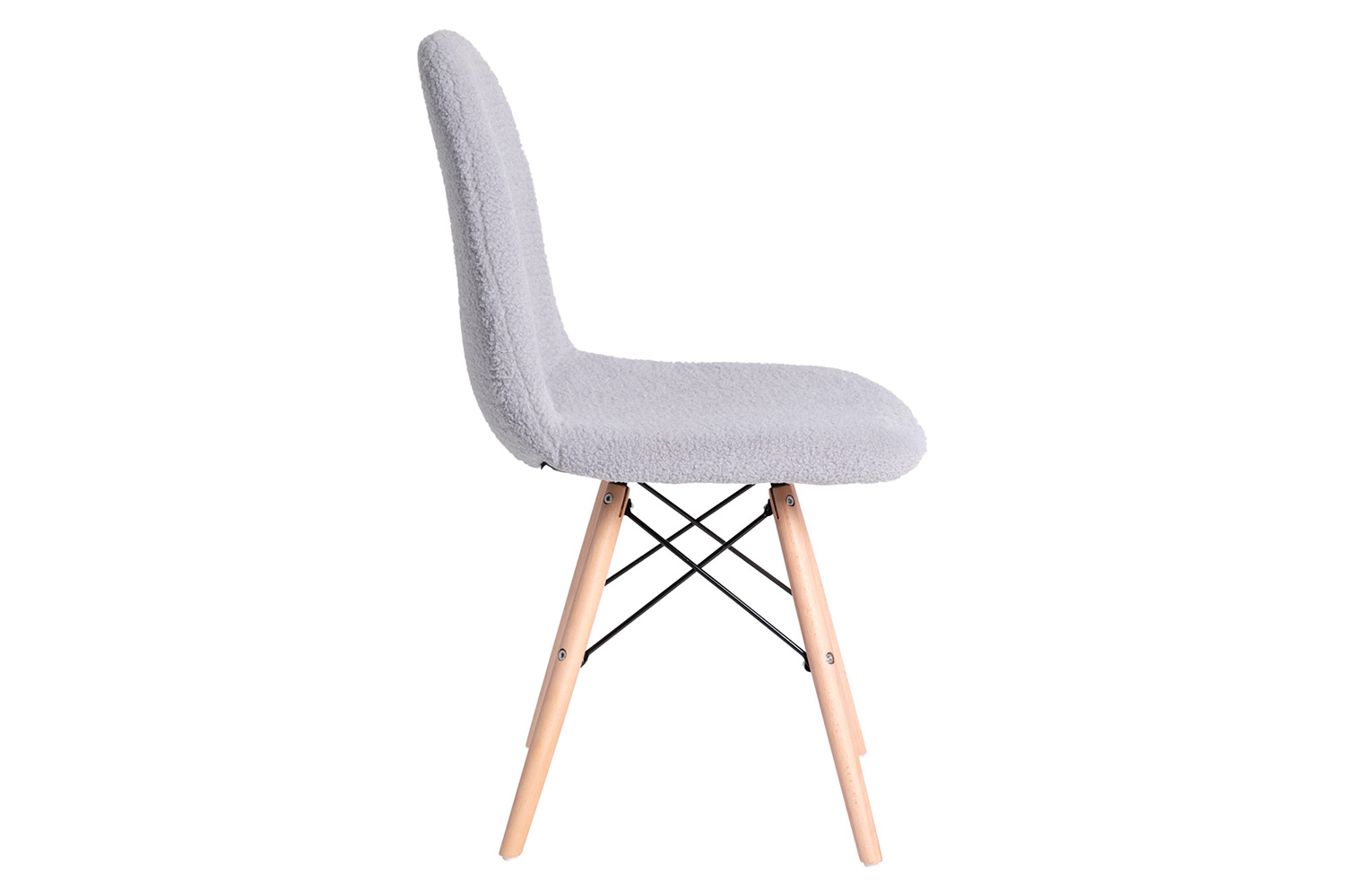 BLNK Zula Shearling Faux Shearling Padded Armless Accent Chair with Beechwood Legs in Gray - Gray