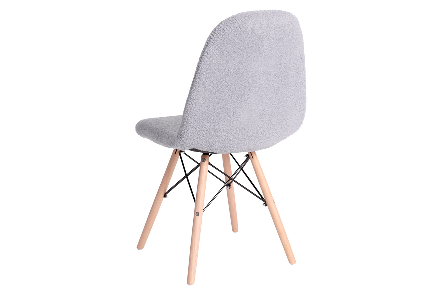 BLNK Zula Shearling Faux Shearling Padded Armless Accent Chair with Beechwood Legs in Gray - Gray
