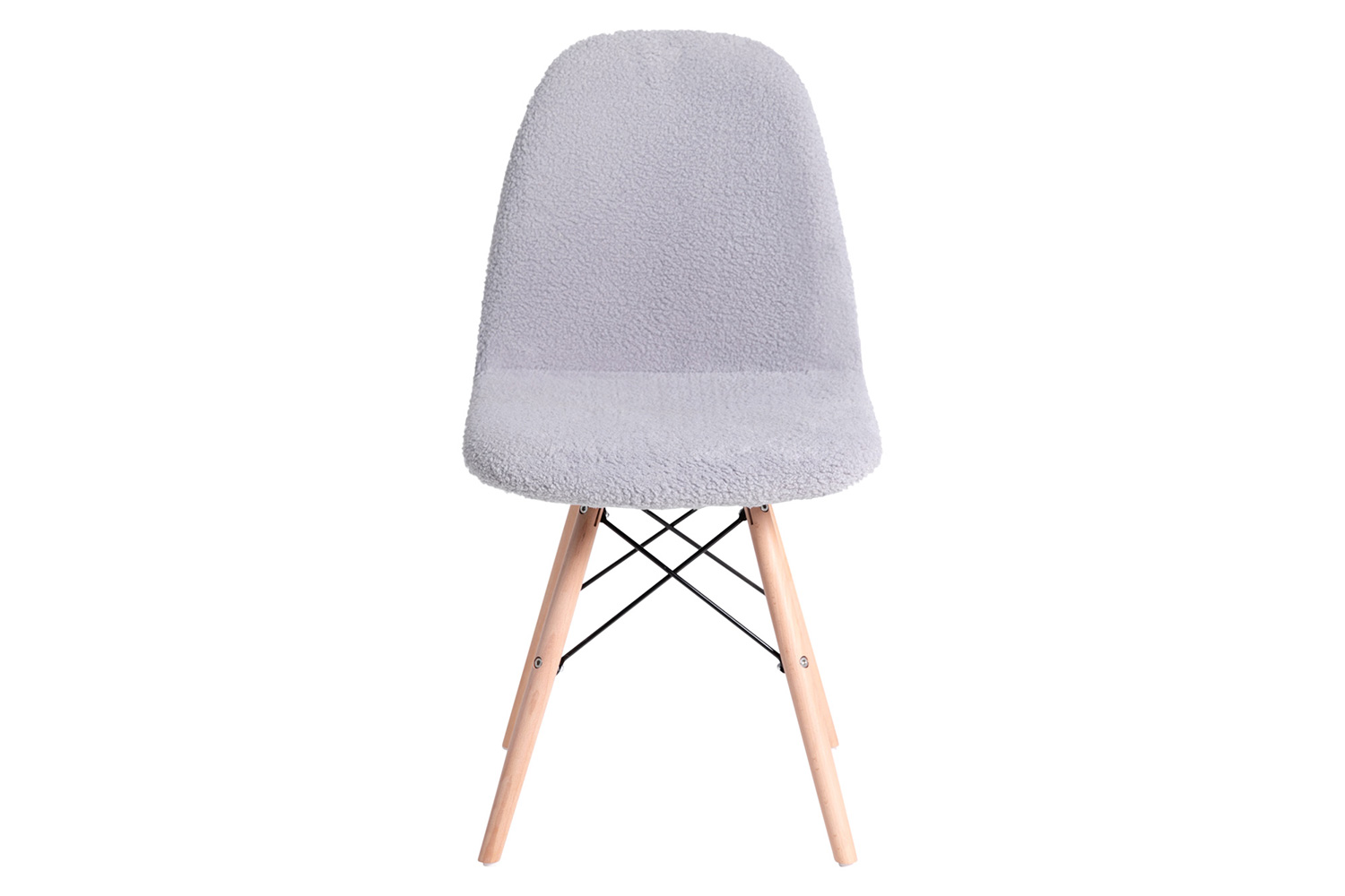 BLNK Zula Shearling Faux Shearling Padded Armless Accent Chair with Beechwood Legs in Gray - Gray