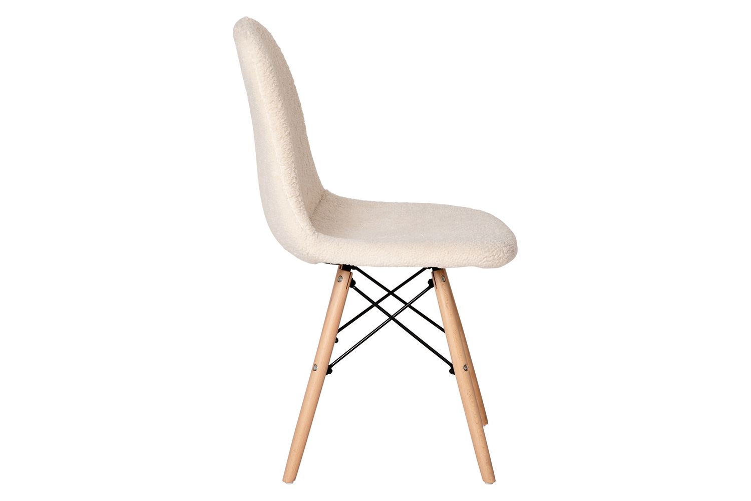 BLNK Zula Shearling Faux Shearling Padded Armless Accent Chair with Beechwood Legs in Gray - Off/White