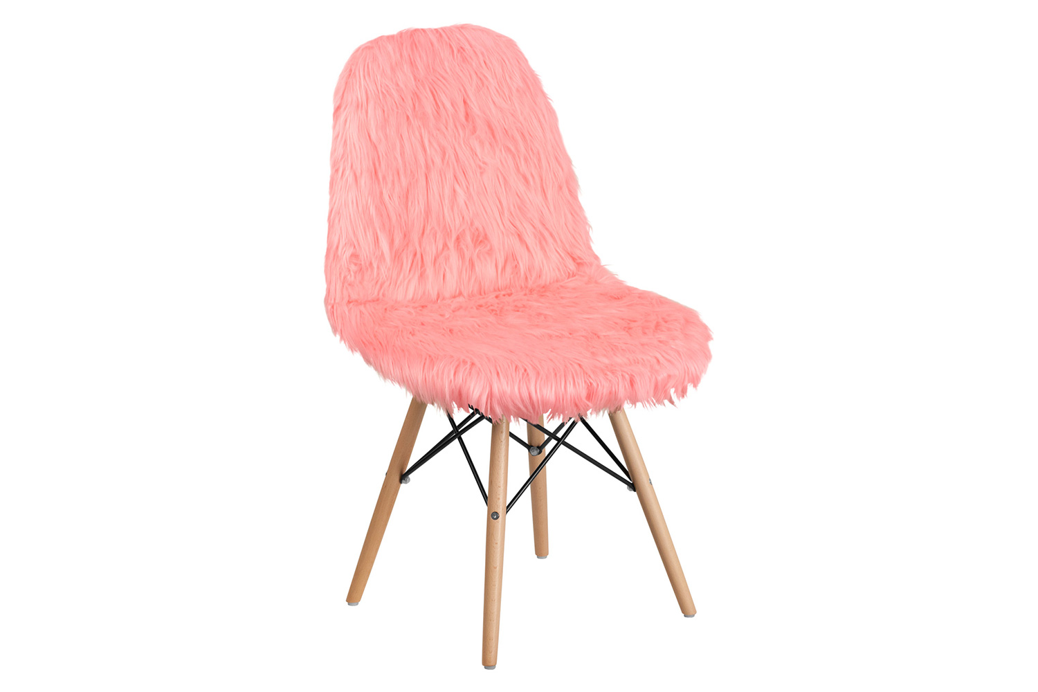 BLNK Calvin Shaggy Dog Accent Chair - Pink